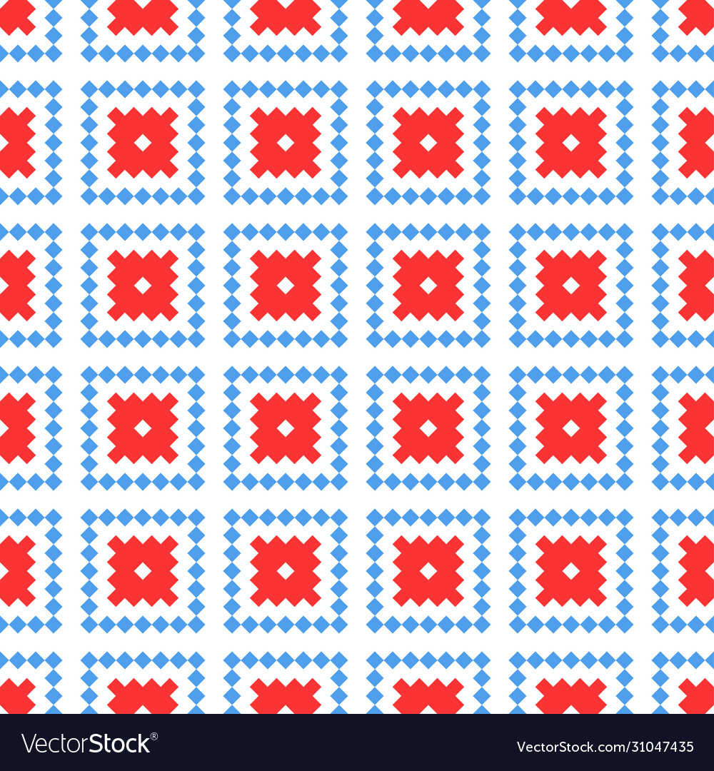 Seamless pattern with colored pixel or square vector image Seamless pattern with colored pixel or square