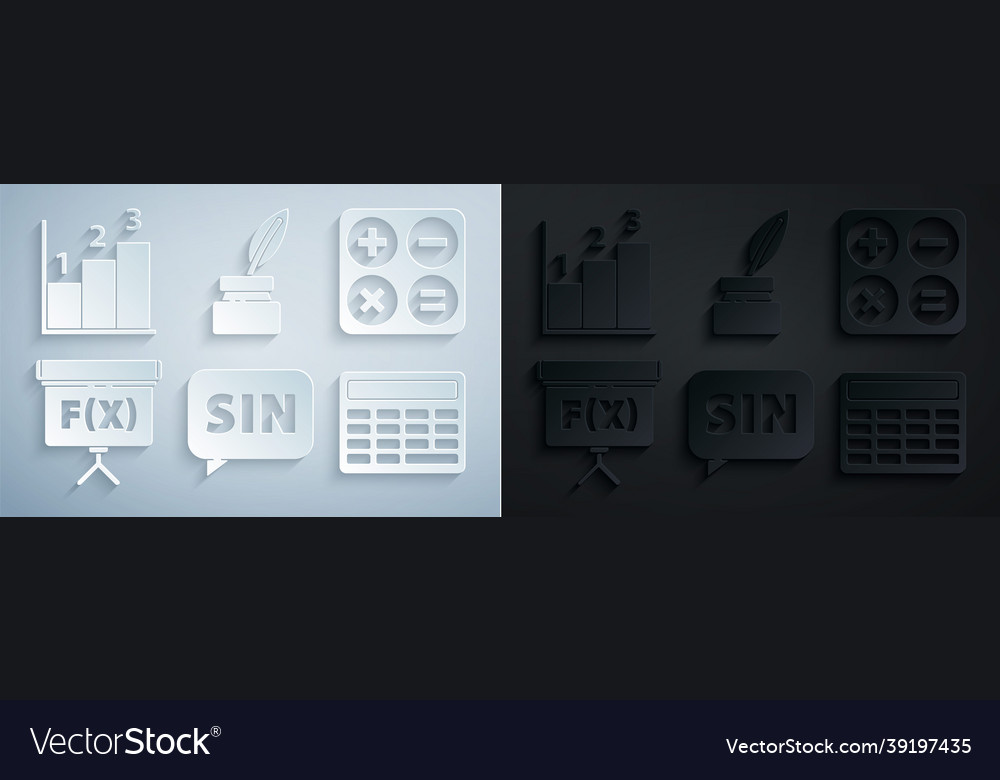 Set mathematics function sine calculator vector image Set mathematics function sine calculator