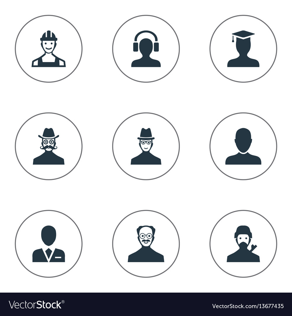 Set of simple member icons