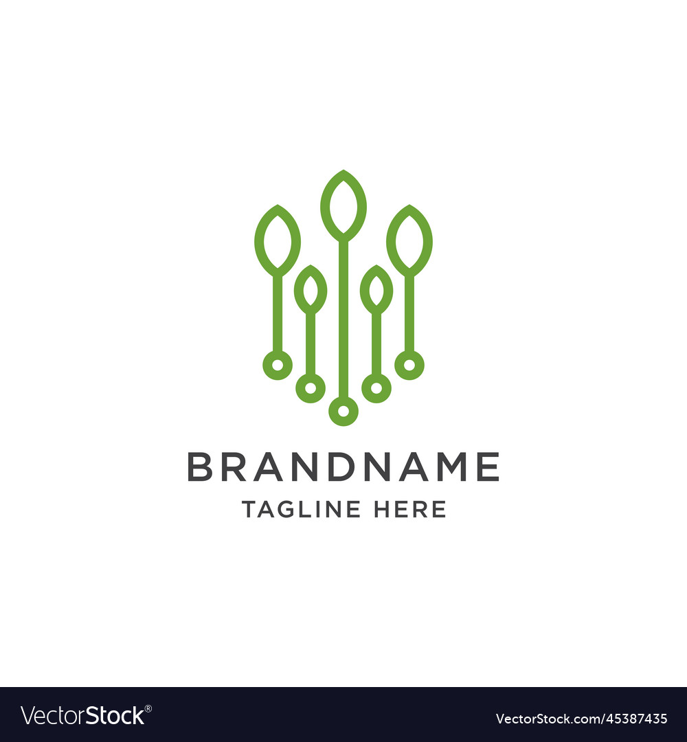 Tech tree logo design technology data internet vector image Tech tree logo design technology data internet