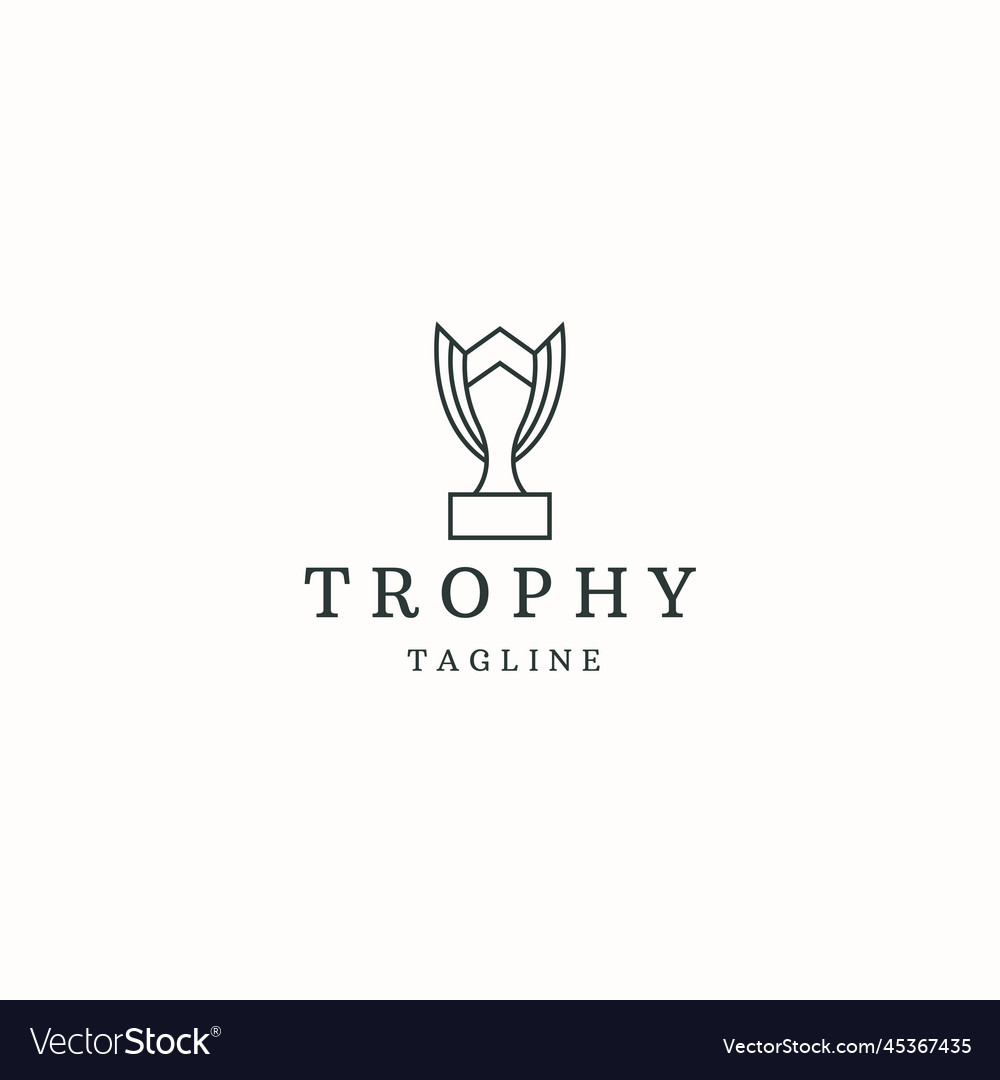 Trophy logo icon design template flat