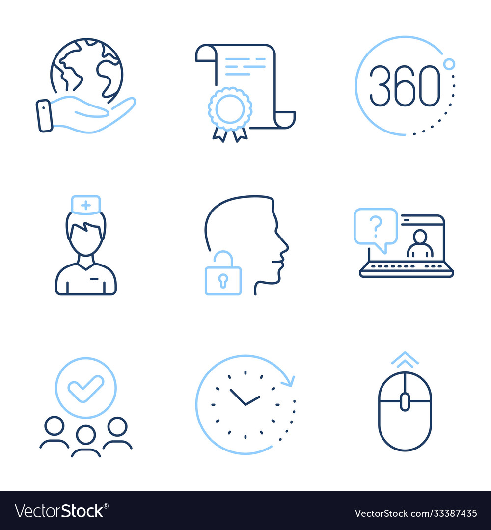 Unlock system faq and time change icons set
