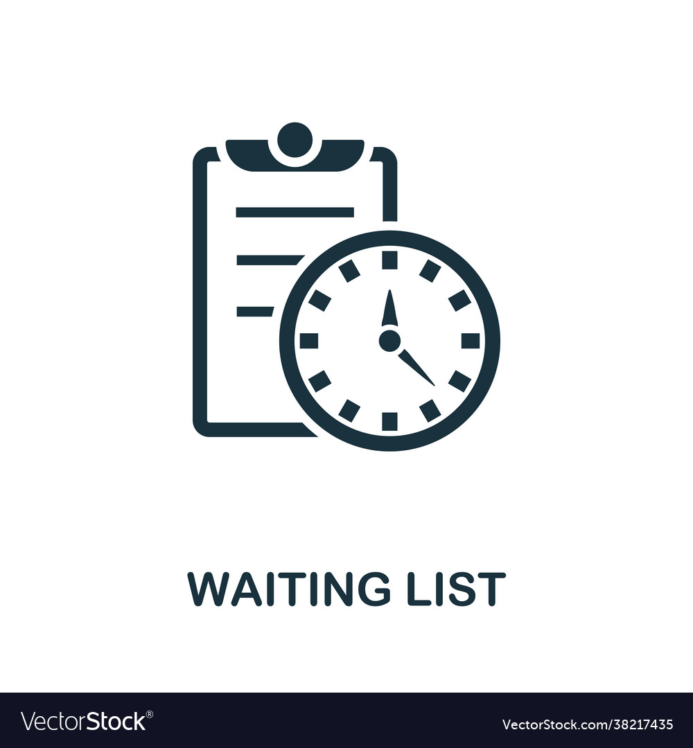 Waiting list icon simple creative element filled vector image Waiting list icon simple creative element filled