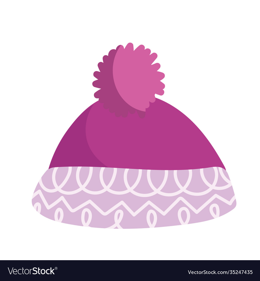 Winter hat warm accessory casual icon isolation