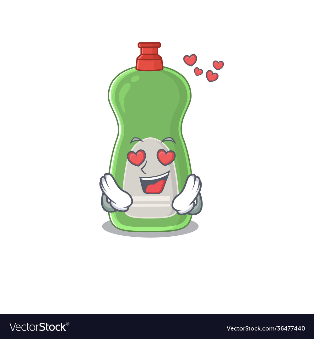 A passionate dishwashing liquid cartoon mascot Vector Image