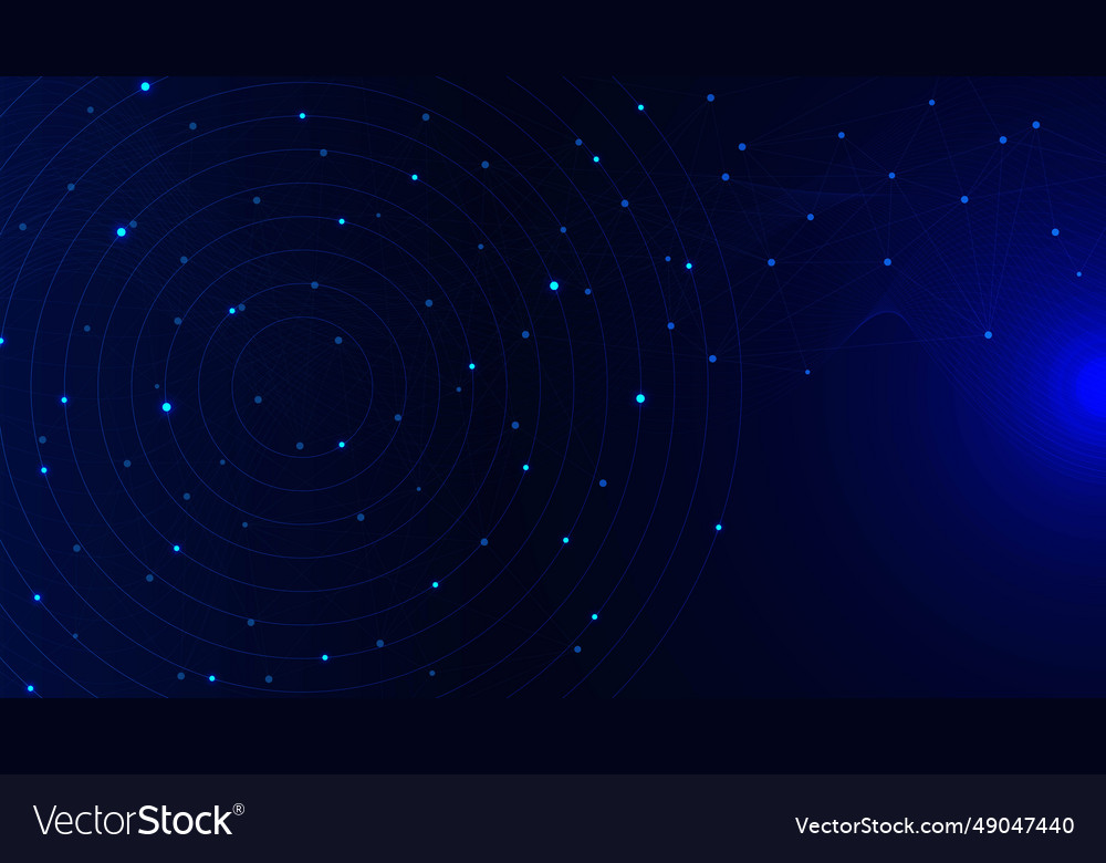 Abstract circle lines with polygon and wave flow