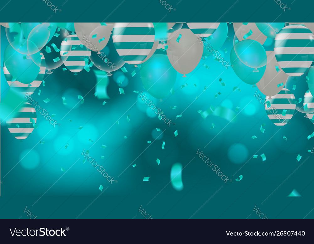 Banner With Flags Balloons And Happy Birthday Vector Image