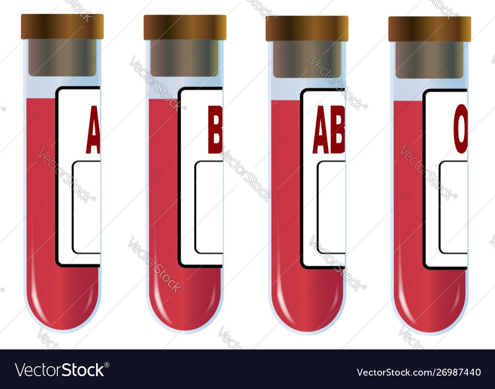 Blood group vials Royalty Free Vector Image VectorStock