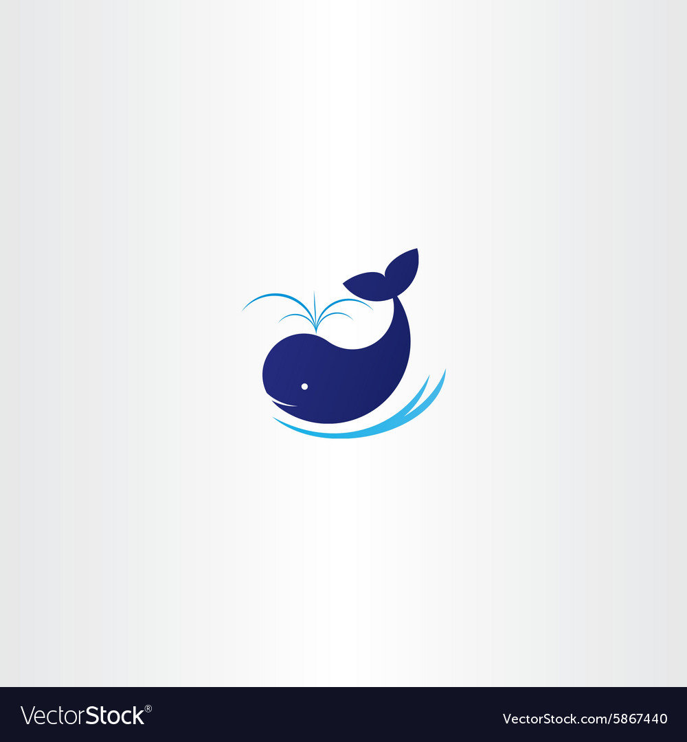 Blue whale icon sign