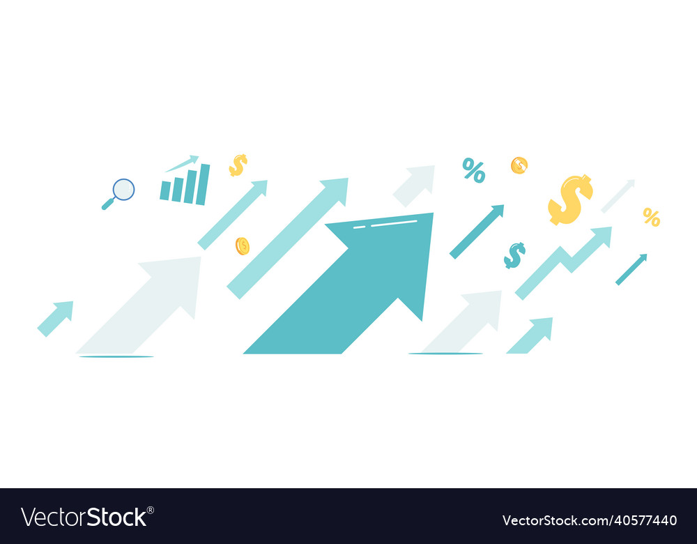 Business and career growth concept rising arrows