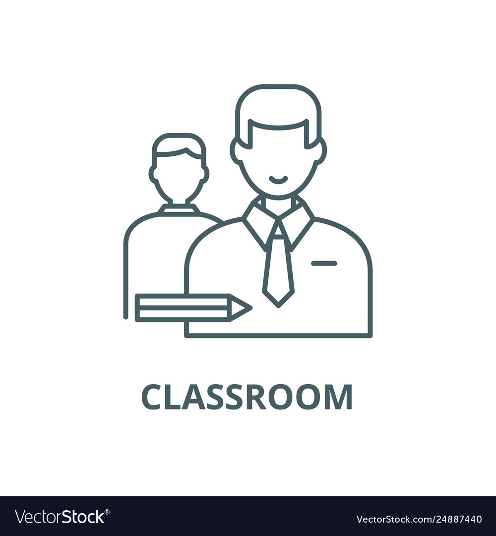 Classroom line icon outline