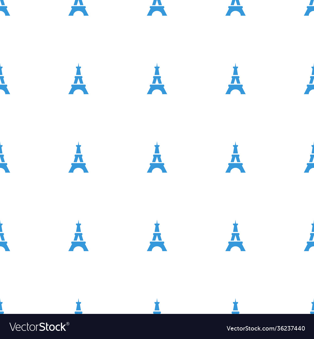 Eiffel tower icon pattern seamless white