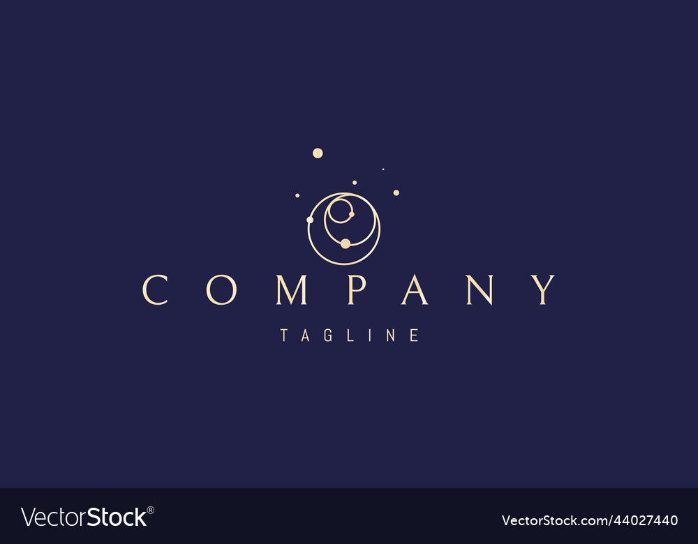 Golden Logo On Which An Abstract Image Royalty Free Vector