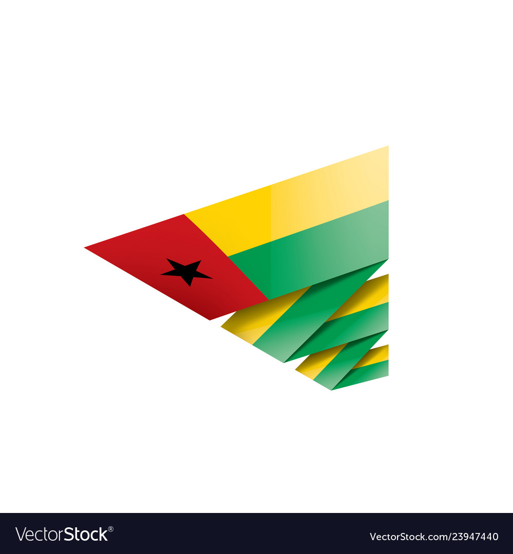 Guinea bissau flag on a white