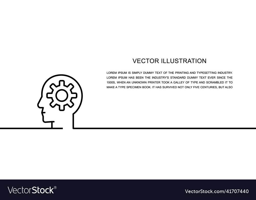 Head with gear brain process knowledge