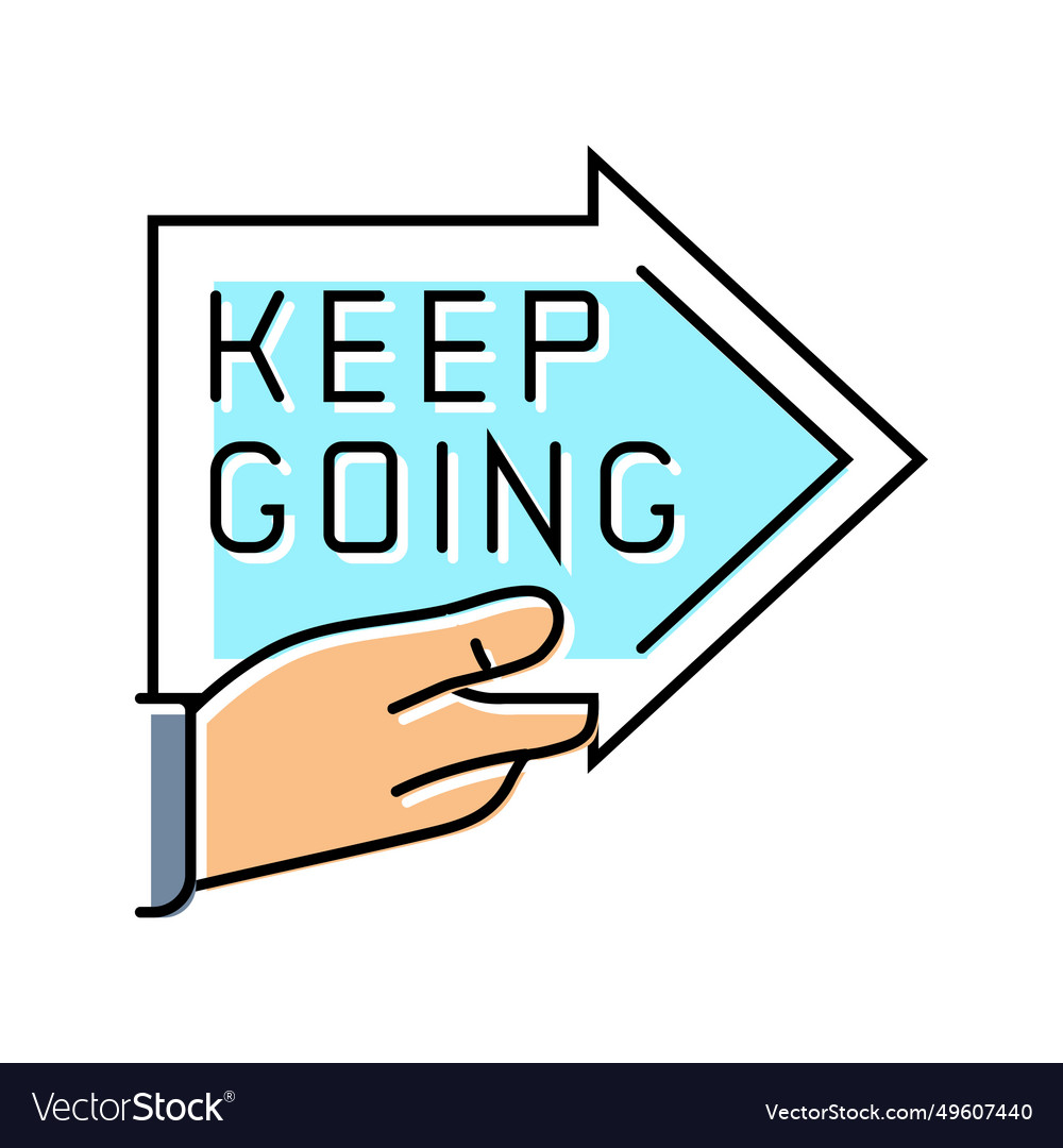 Keep going arrow succes challenge color icon Vector Image