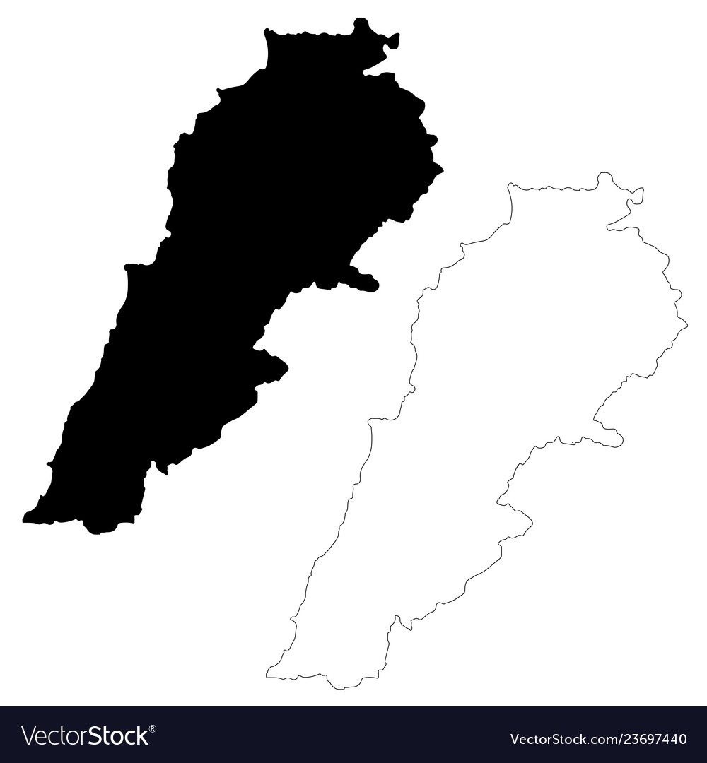 Landkarte Libaneon isoliert schwarz vector image Landkarte Libaneon isoliert schwarz