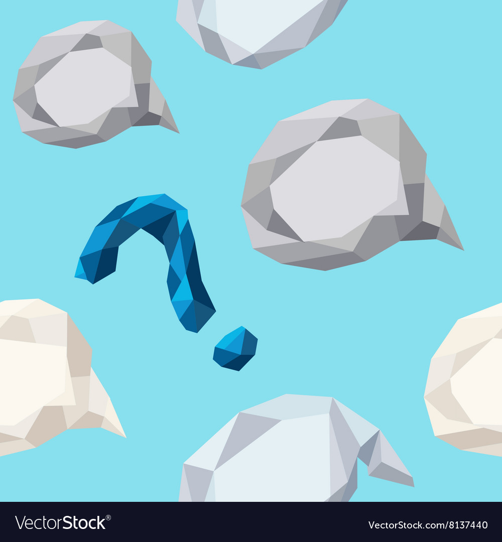 Polygonal question and bubbles background