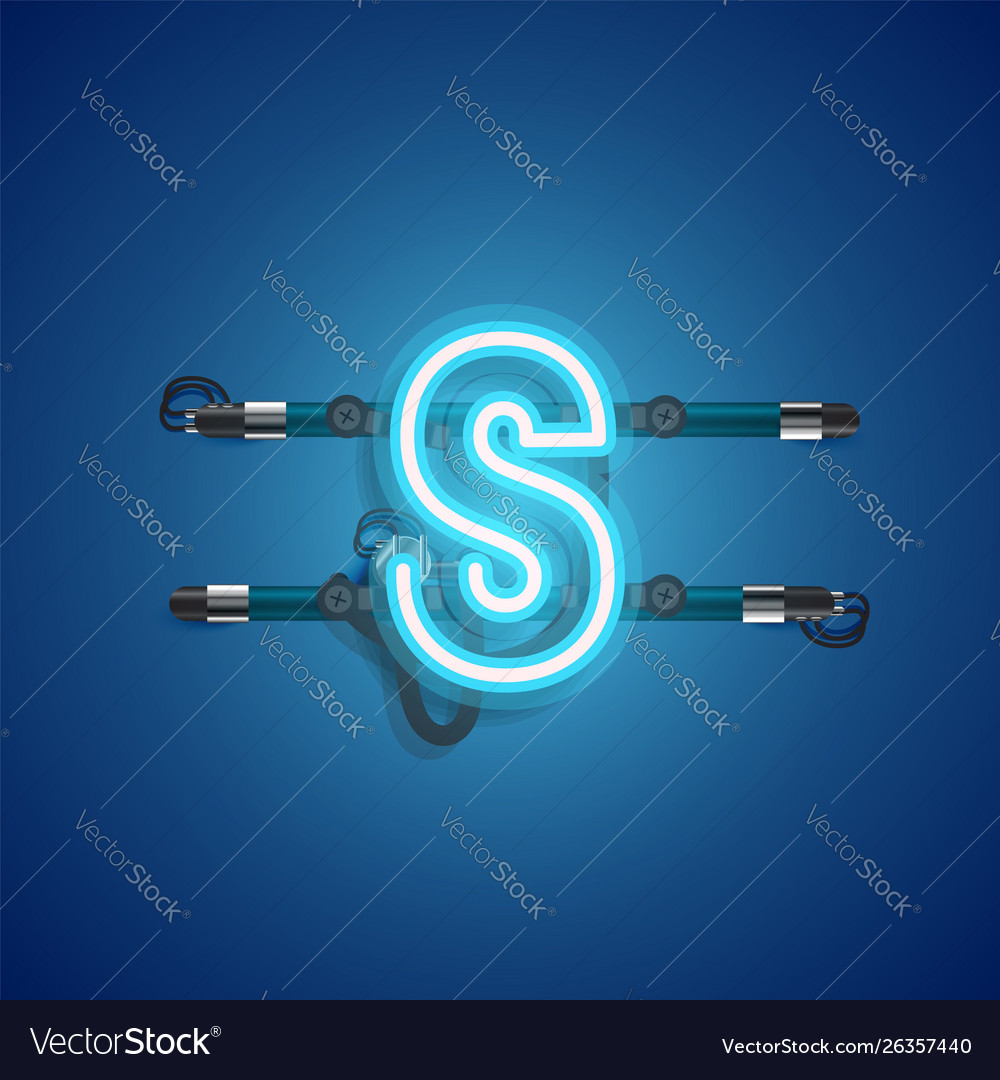 Realistic neon character with wires and console vector image Realistic neon character with wires and console