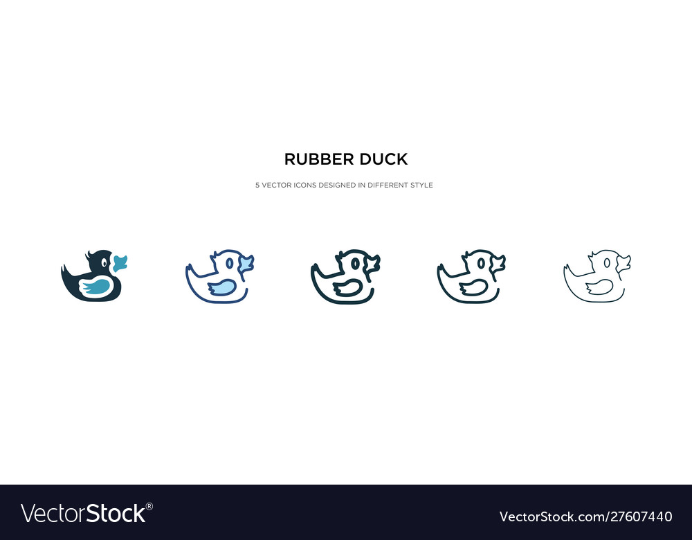 Rubber duck icon in different style two colored