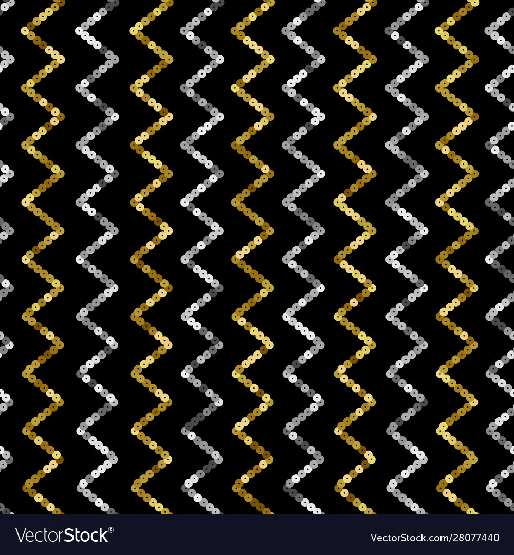 Pailletten Zigzag Muster - Gold & Silber