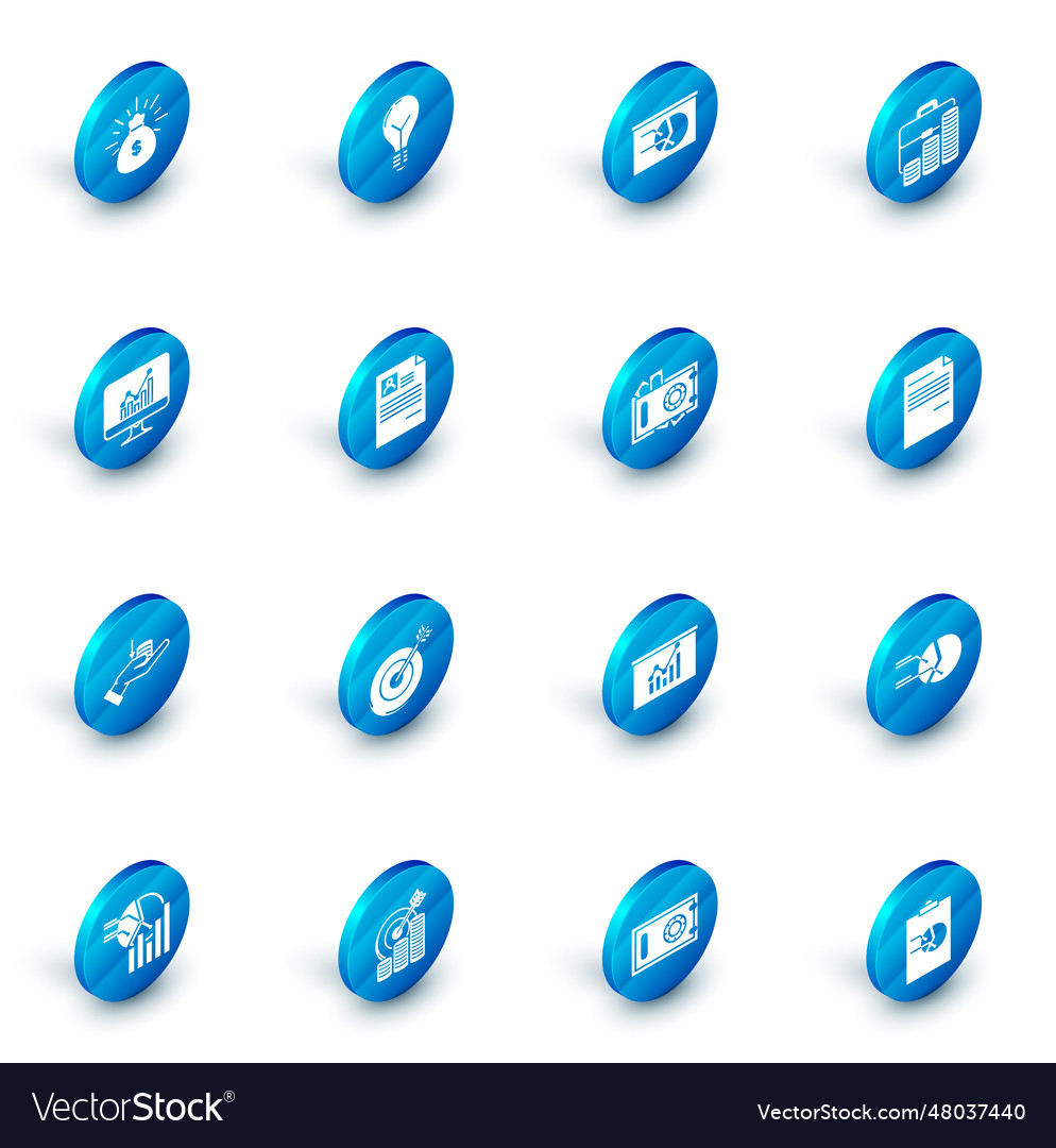 Set light bulb with concept of idea board graph vector image Set light bulb with concept of idea board graph