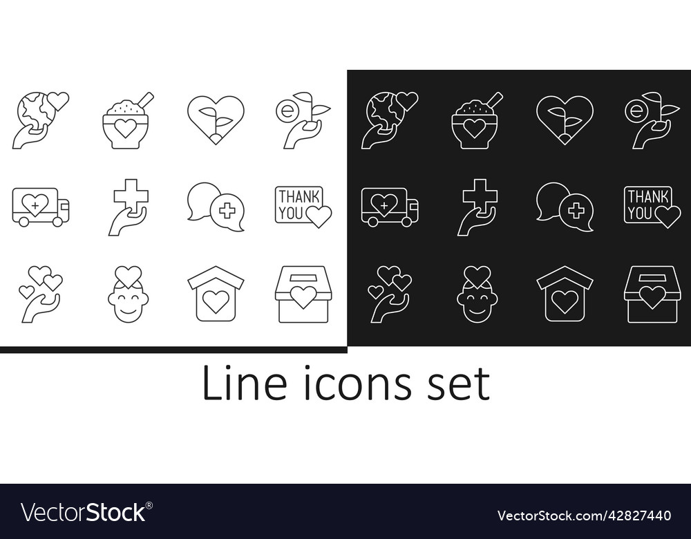 Set line donation and charity thank you