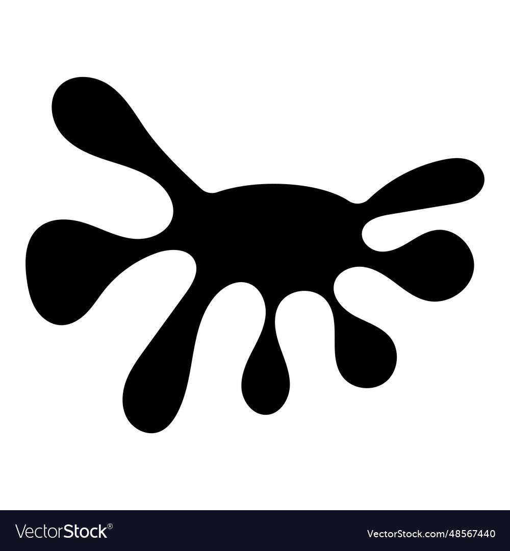 Seven-pointed monochromatic blot with smooth edges