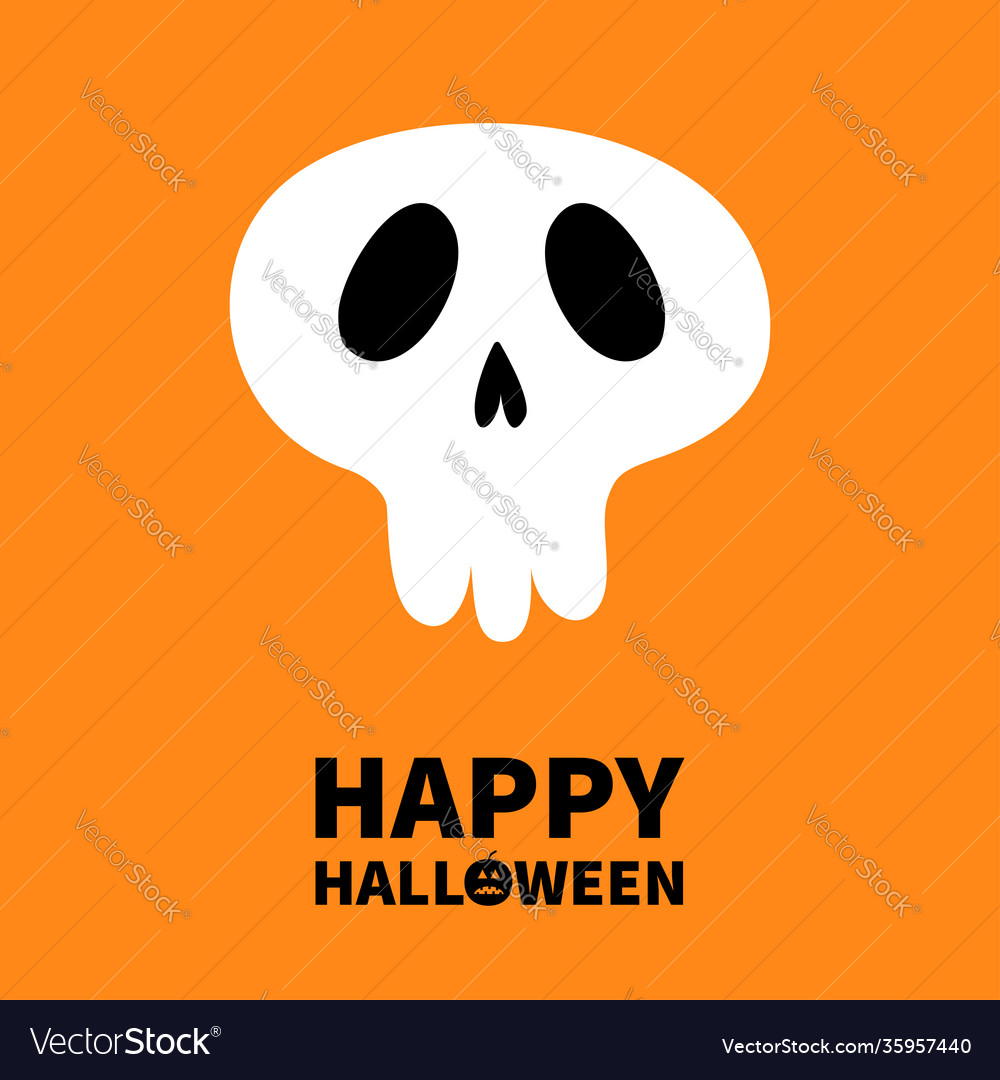 Skull icon shape happy halloween sign symbol