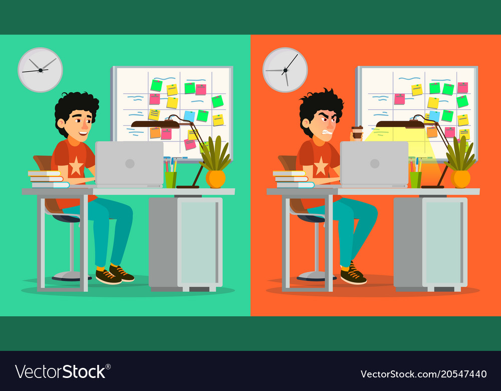 Stressed out man young coder working