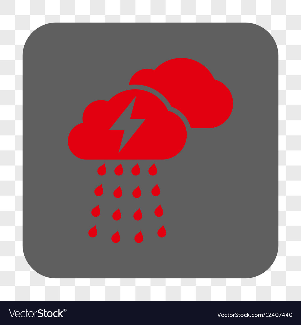 Thunderstorm clouds rounded square button