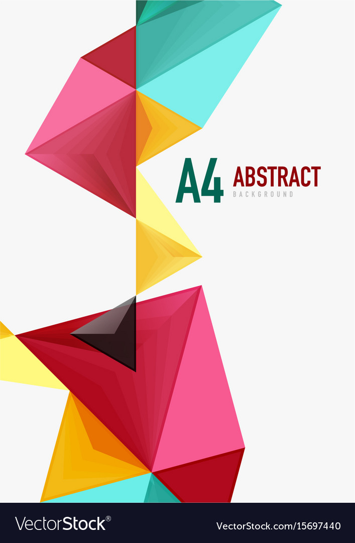 Triangular low poly a4 size geometric