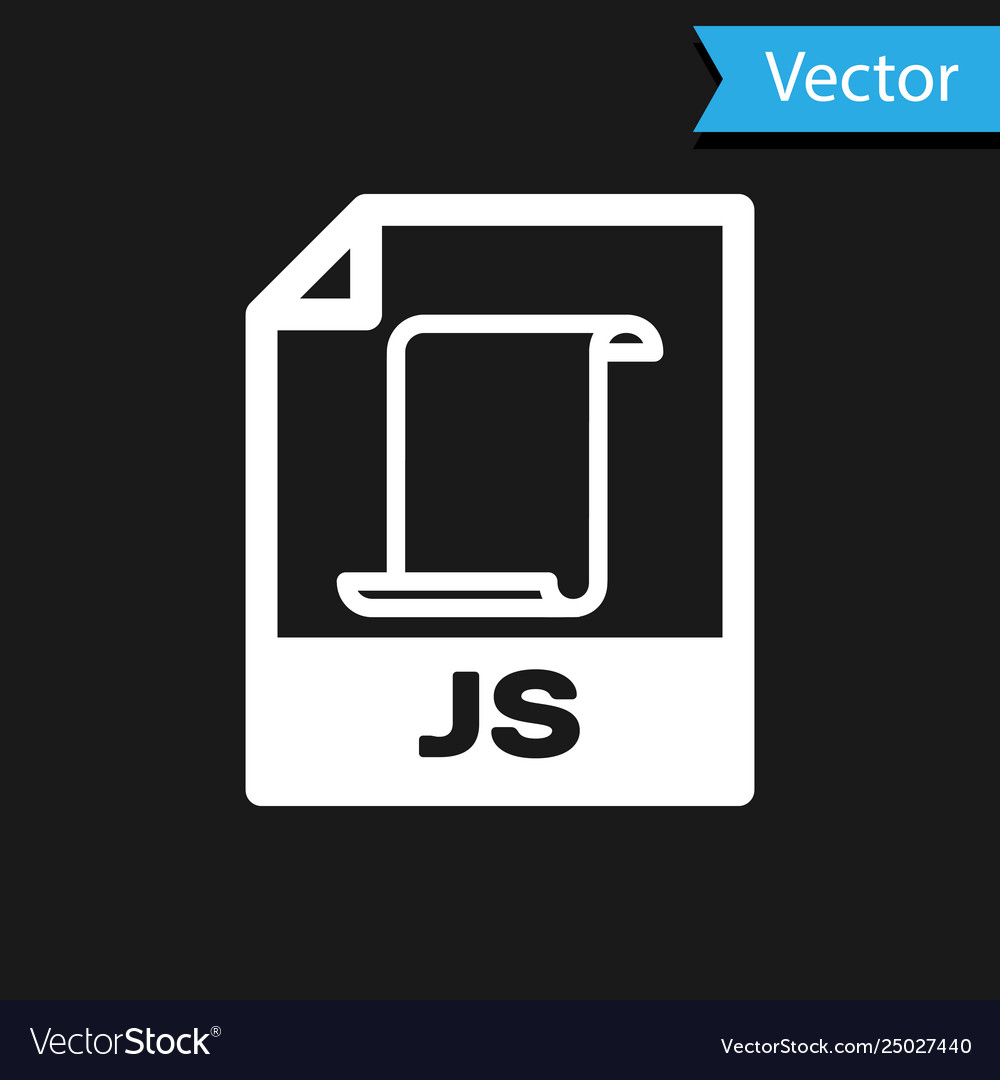 White js file document icon download button vector image White js file document icon download button