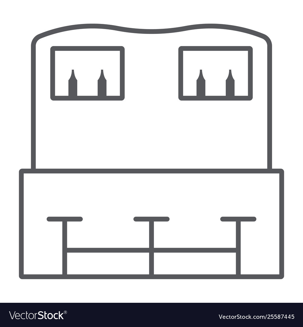 Bar counter thin line icon drink and pub