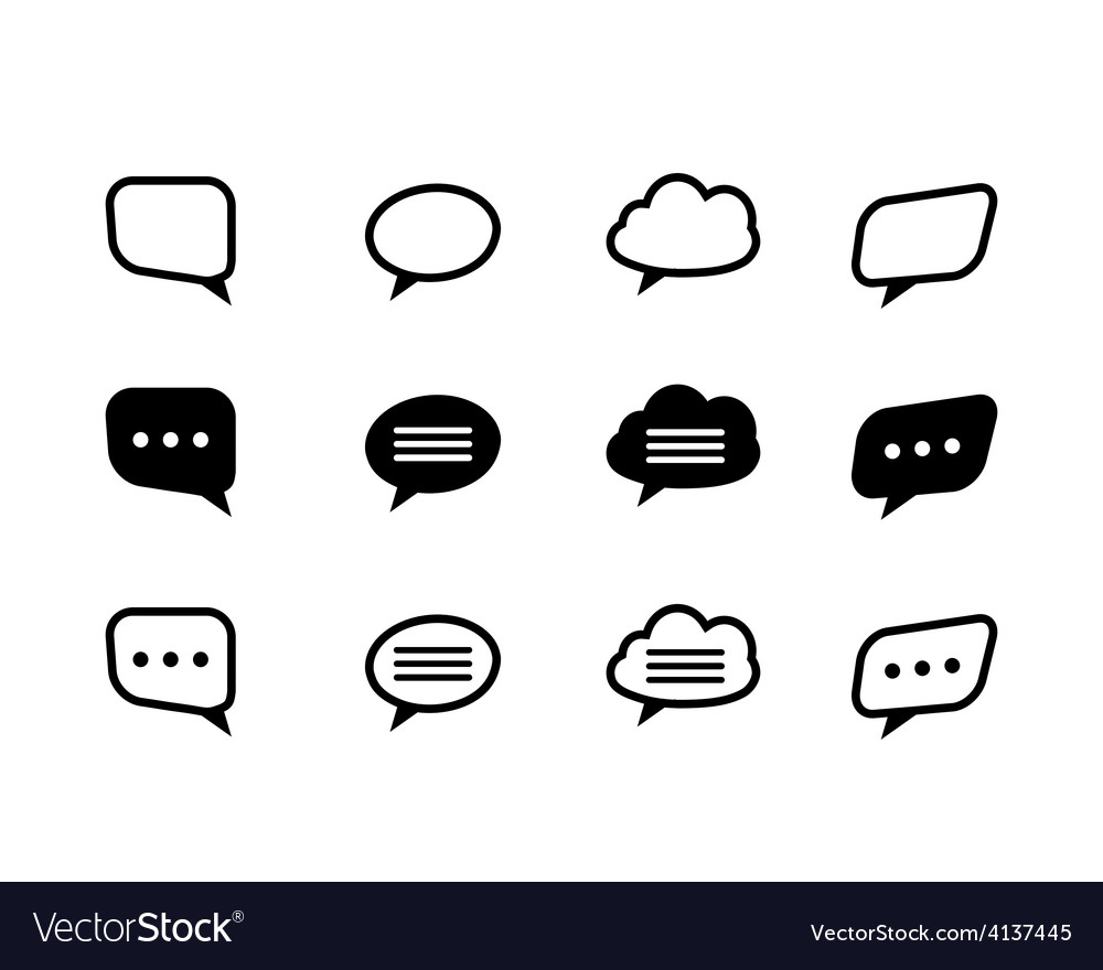 Black and line speech bubble