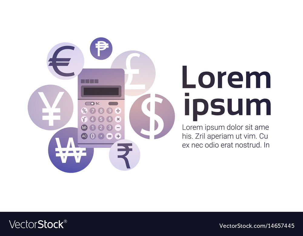 Calculator Money Exchange Finance Banking Currency Calculator Money Exchange Finance Banking Currency Vector Image