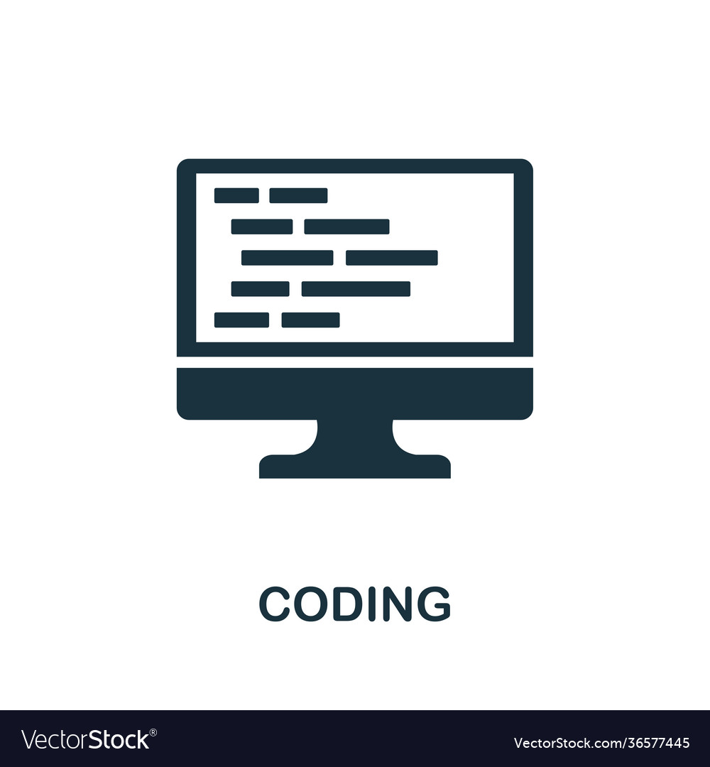 Coding icon creative element design from vector image Coding icon creative element design from