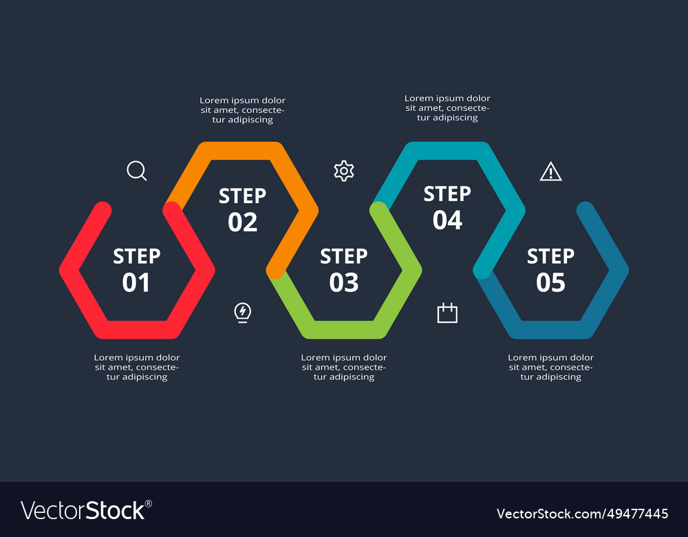 Kreative Infografik mit 5 Elementen