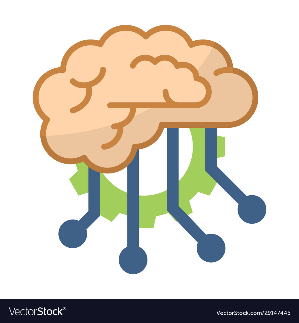 Deep learning flat color icon
