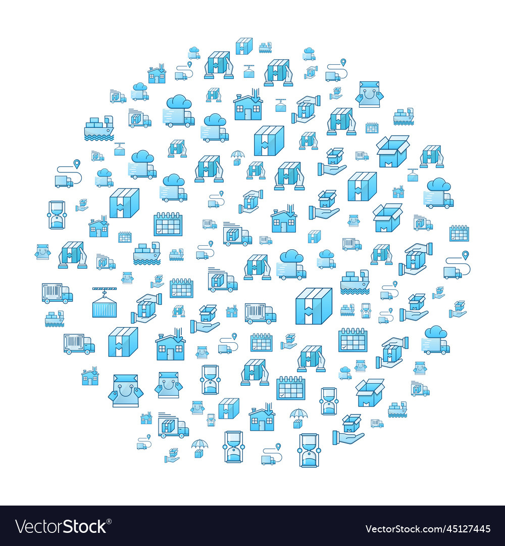 Delivery concept in circle with clean and simple vector image Delivery concept in circle with clean and simple