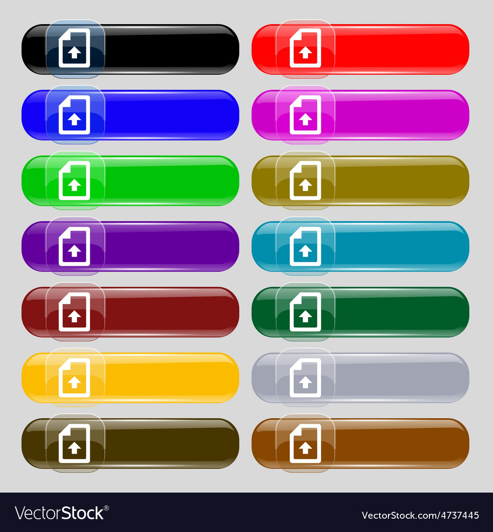 Export upload file icon sign set from fourteen