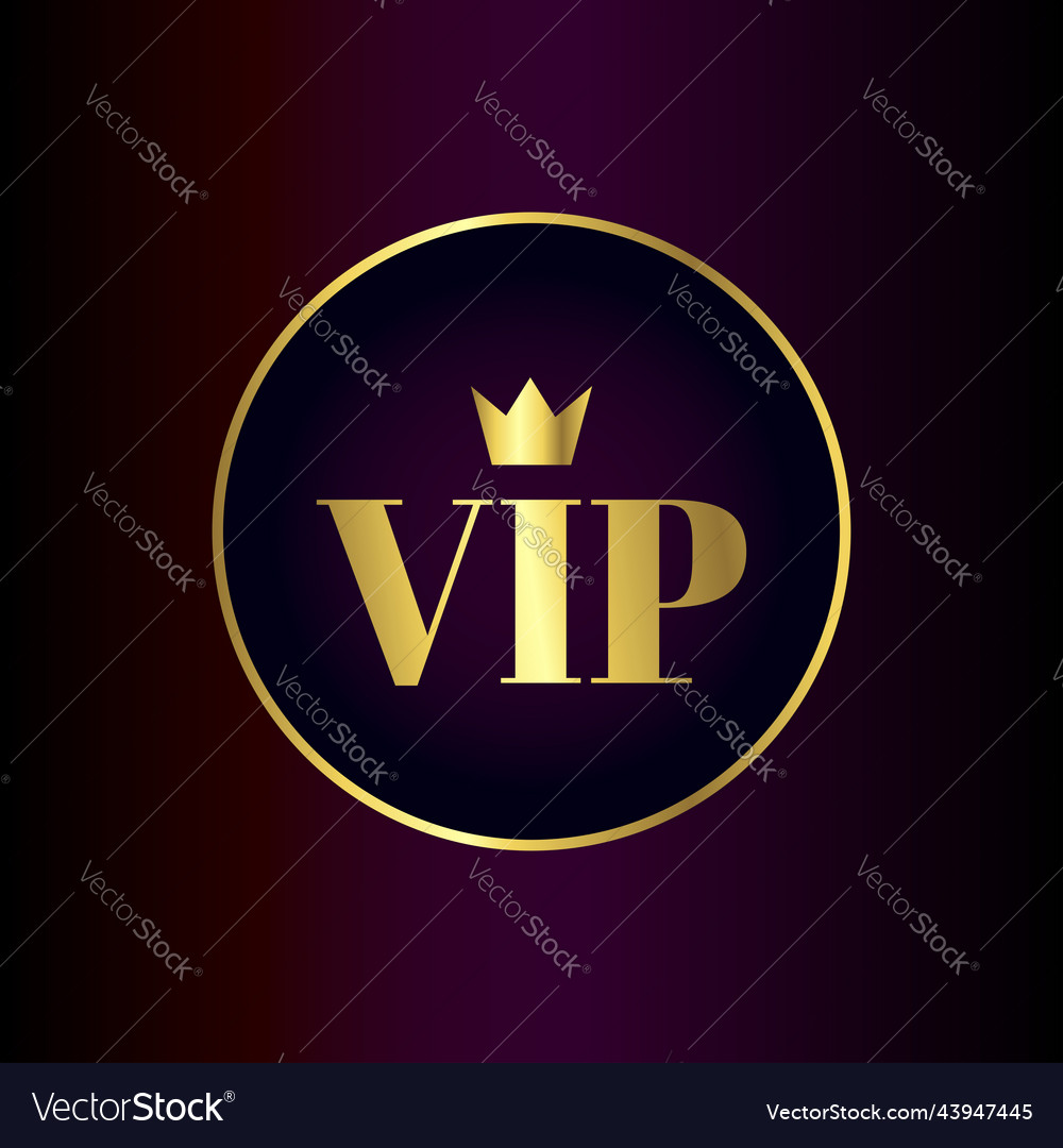 Golden vip emblem design in a luxury background