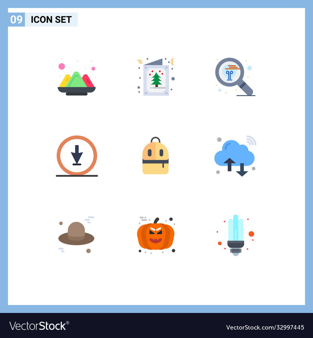 Group 9 modern flat colors set for pointer