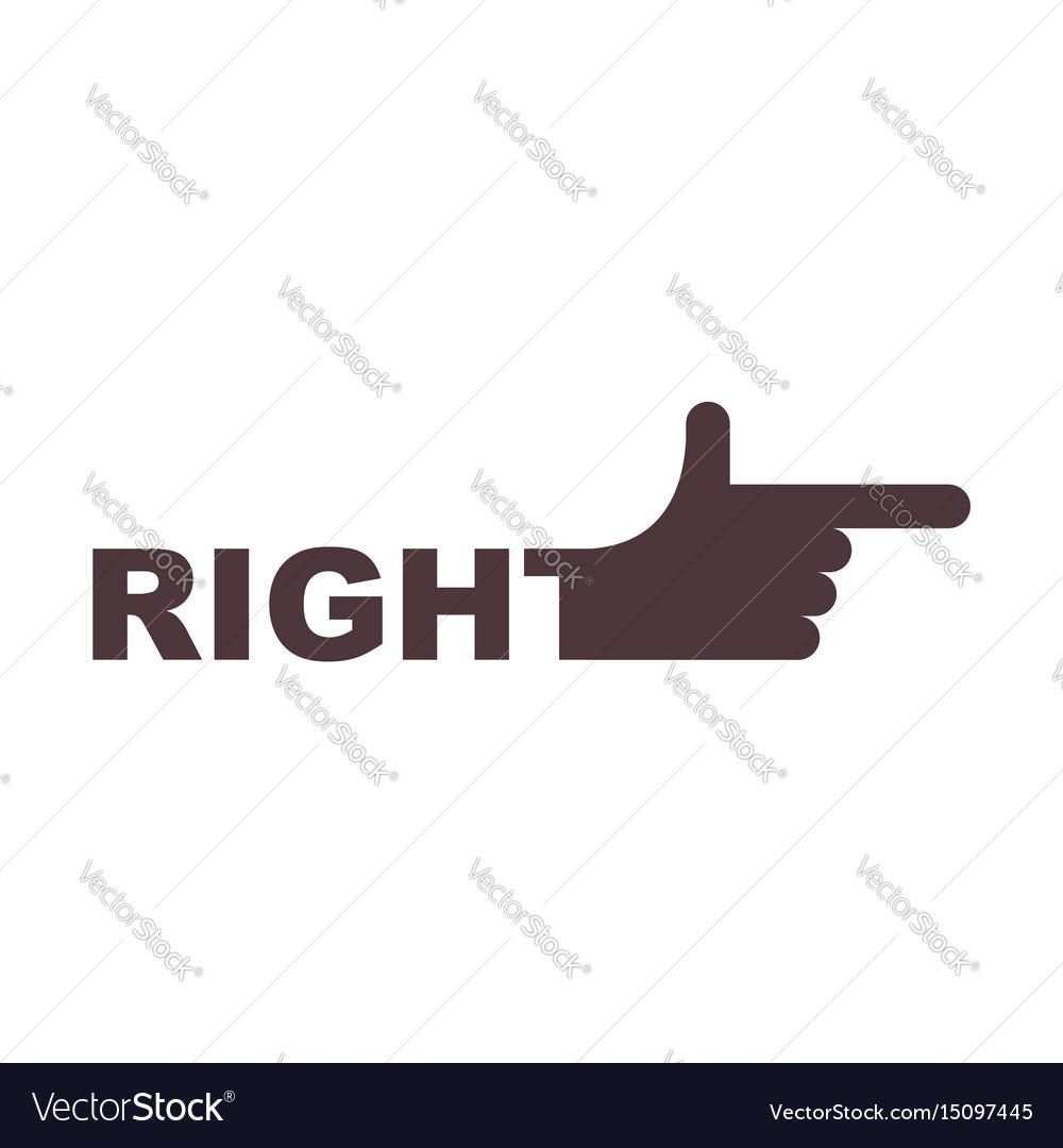 Hand pointer right direction of route finger