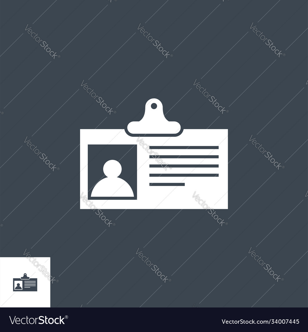 Identification card flat related glyph icon