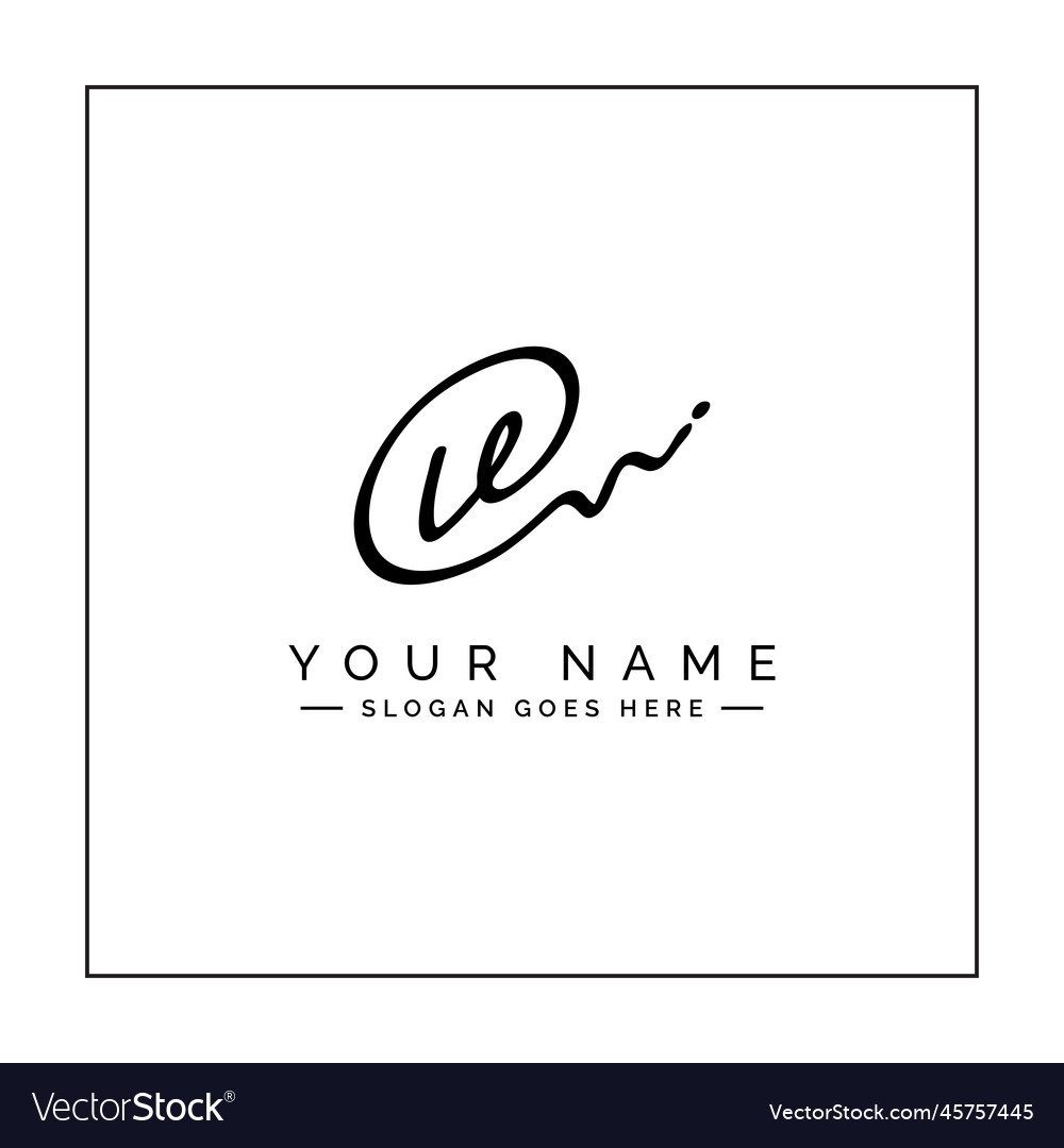 Initial letter v logo - handwritten signature Vector Image