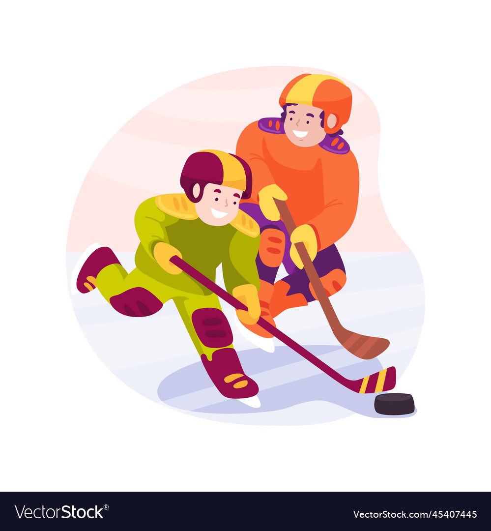 Kids hockey game isolated cartoon Royalty Free Vector Image