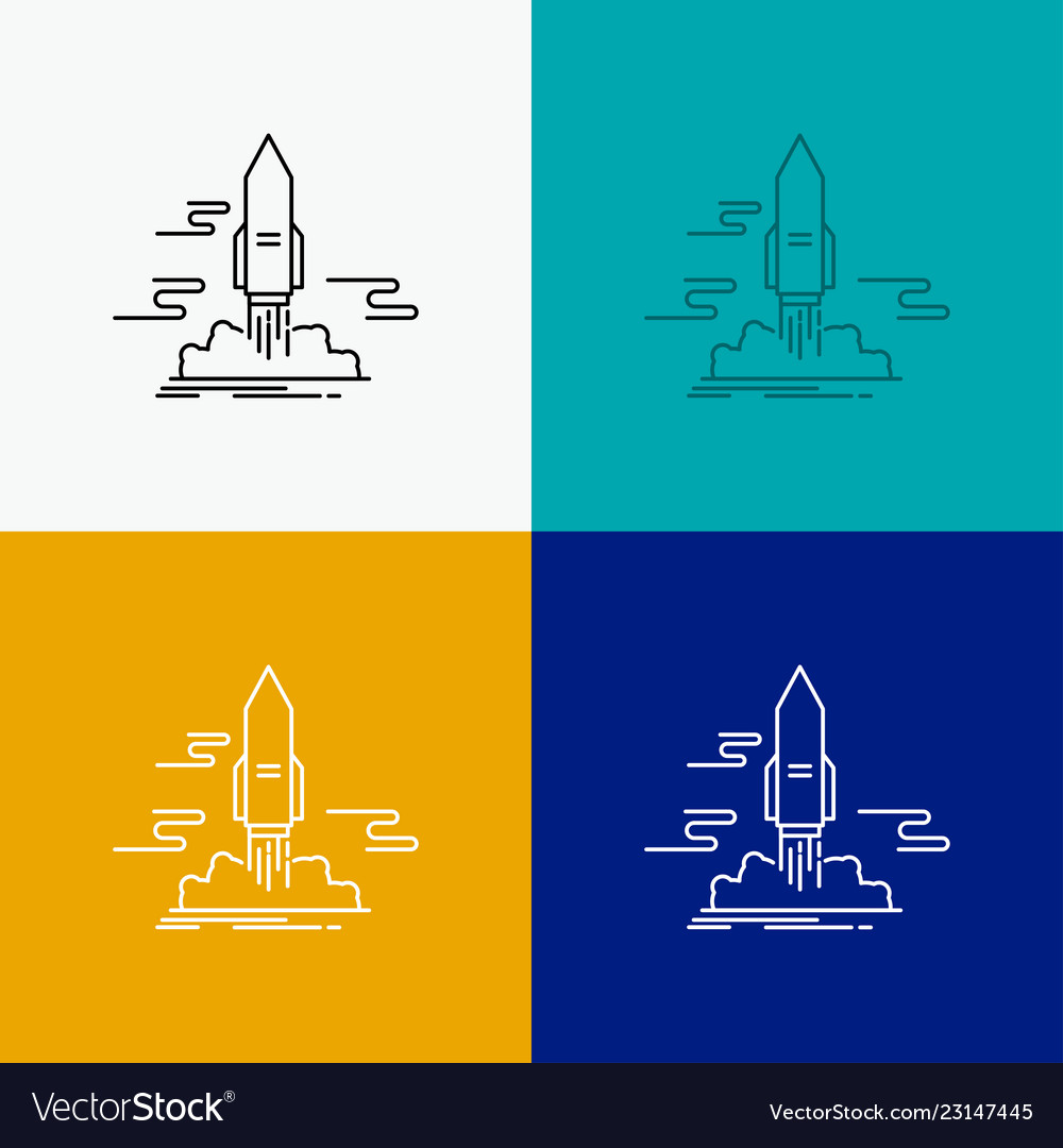 Launch publish app shuttle space icon over vector image Launch publish app shuttle space icon over