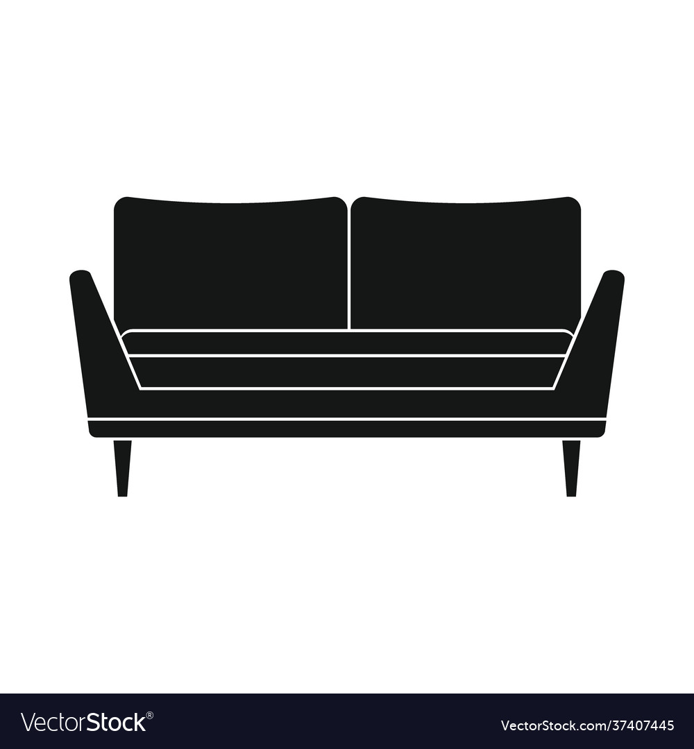 Lounge sofa black simple icon isolated