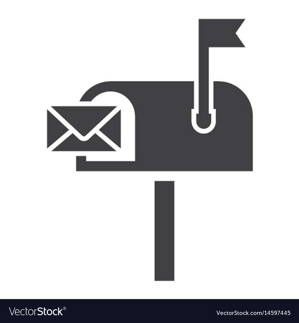 Mailbox solid icon letter and website